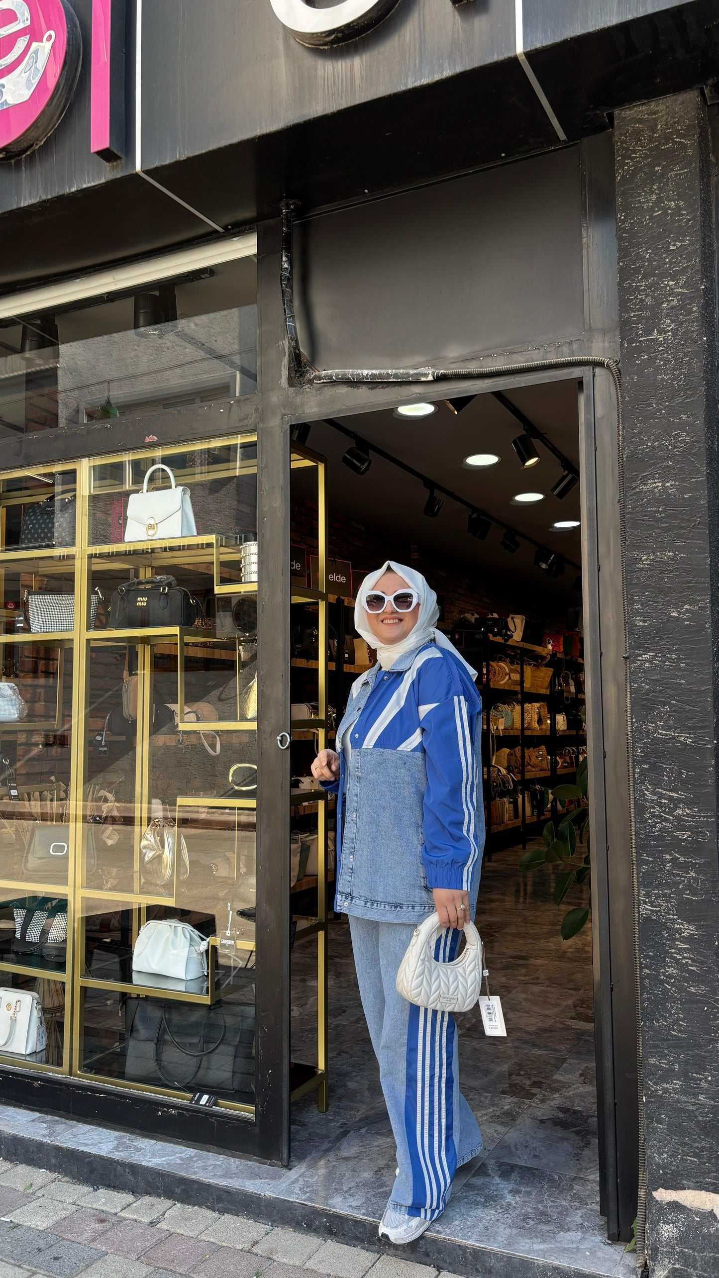 💙ÇİZGİLİ KOT TAKIM MAVİ💙