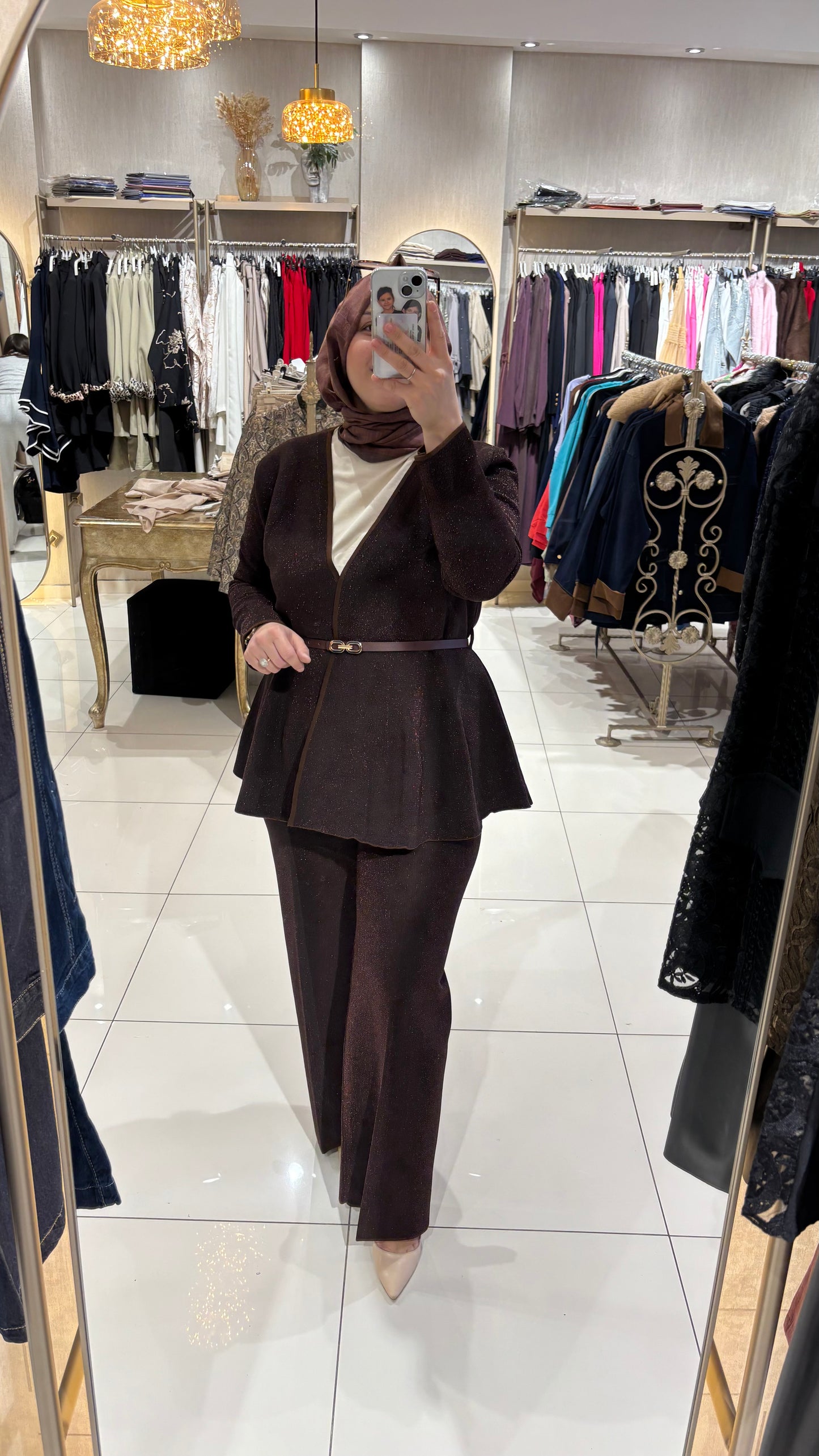 💫SİMLİ KAHVE TRİKO TAKIM💫