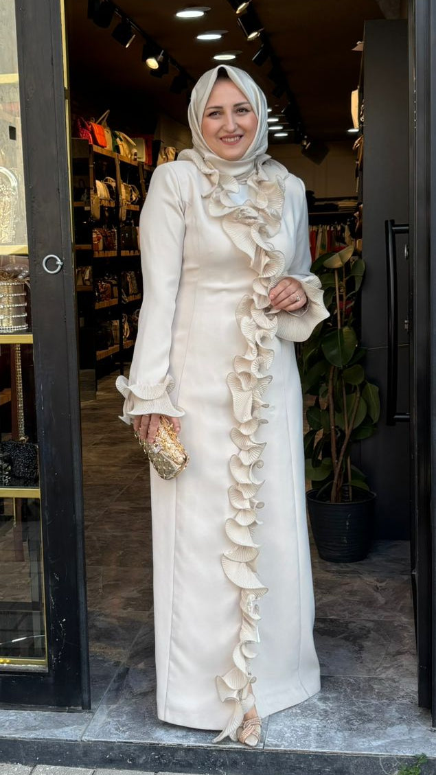 JAD02 Fırfır Ceket Abaya