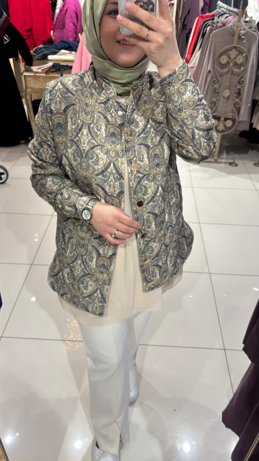 ETNİK DESENLİ CEKET