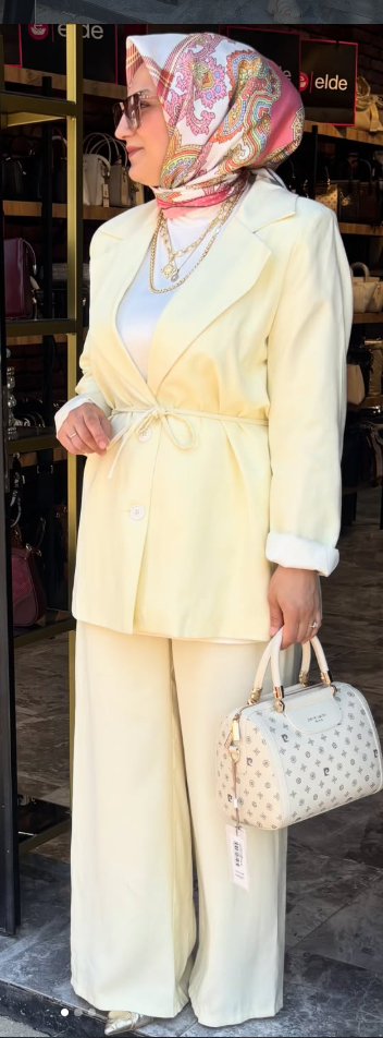 6441 AÇIK SOFT SARI CEKETLİ TAKIM
