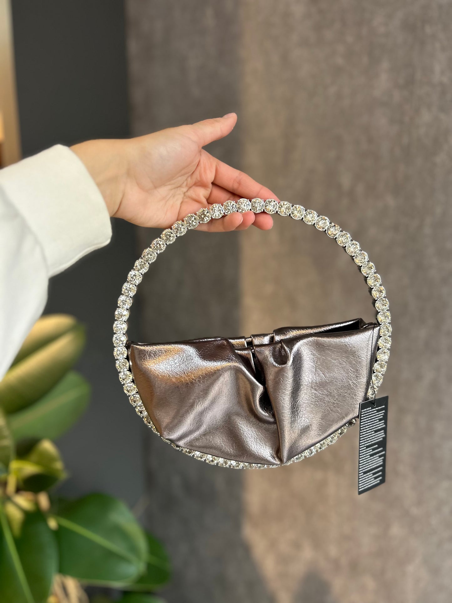 BRONZ DERİ ABİYE ÇANTA