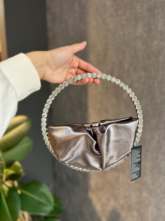 BRONZ DERİ ABİYE ÇANTA