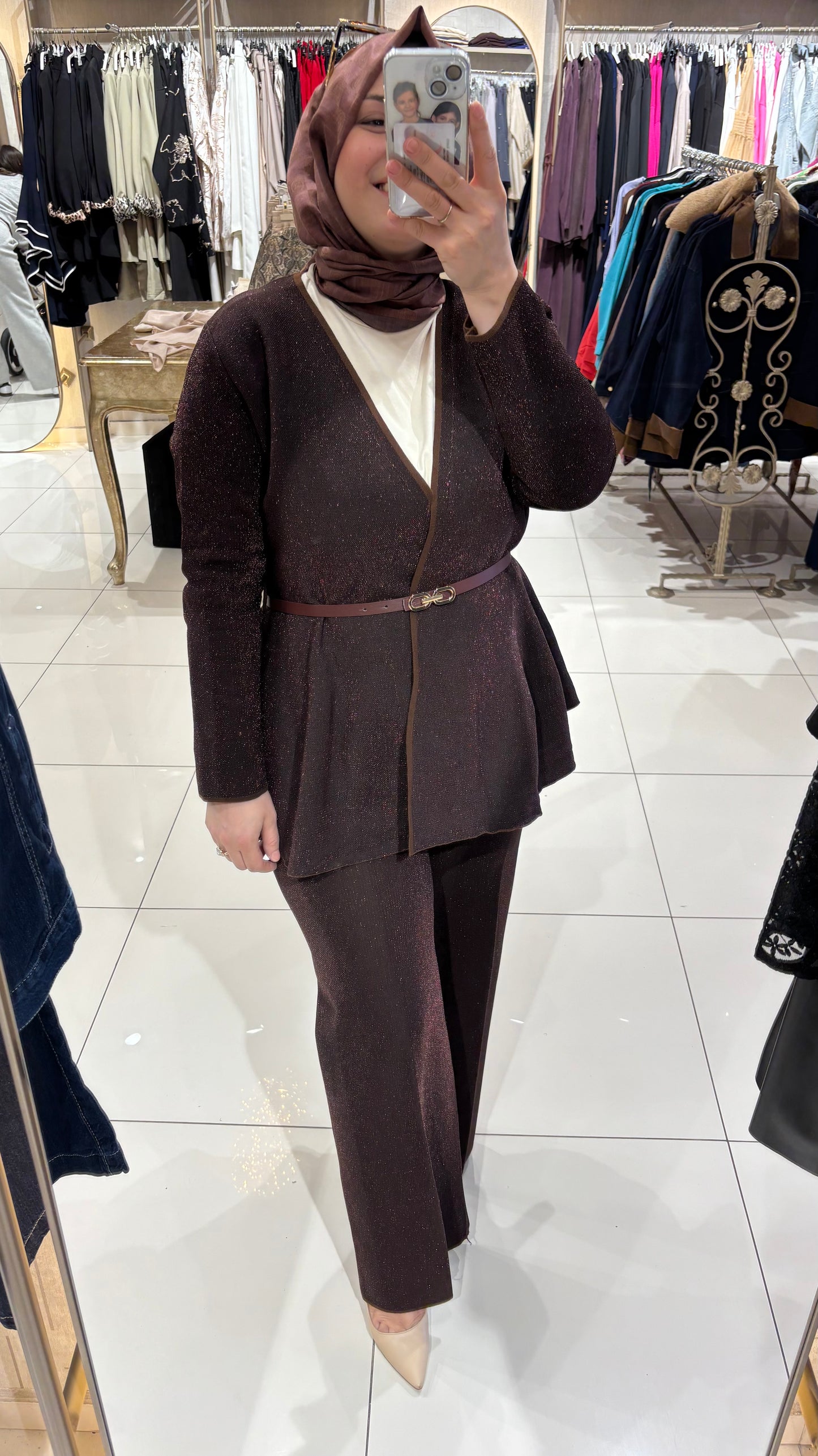 💫SİMLİ KAHVE TRİKO TAKIM💫