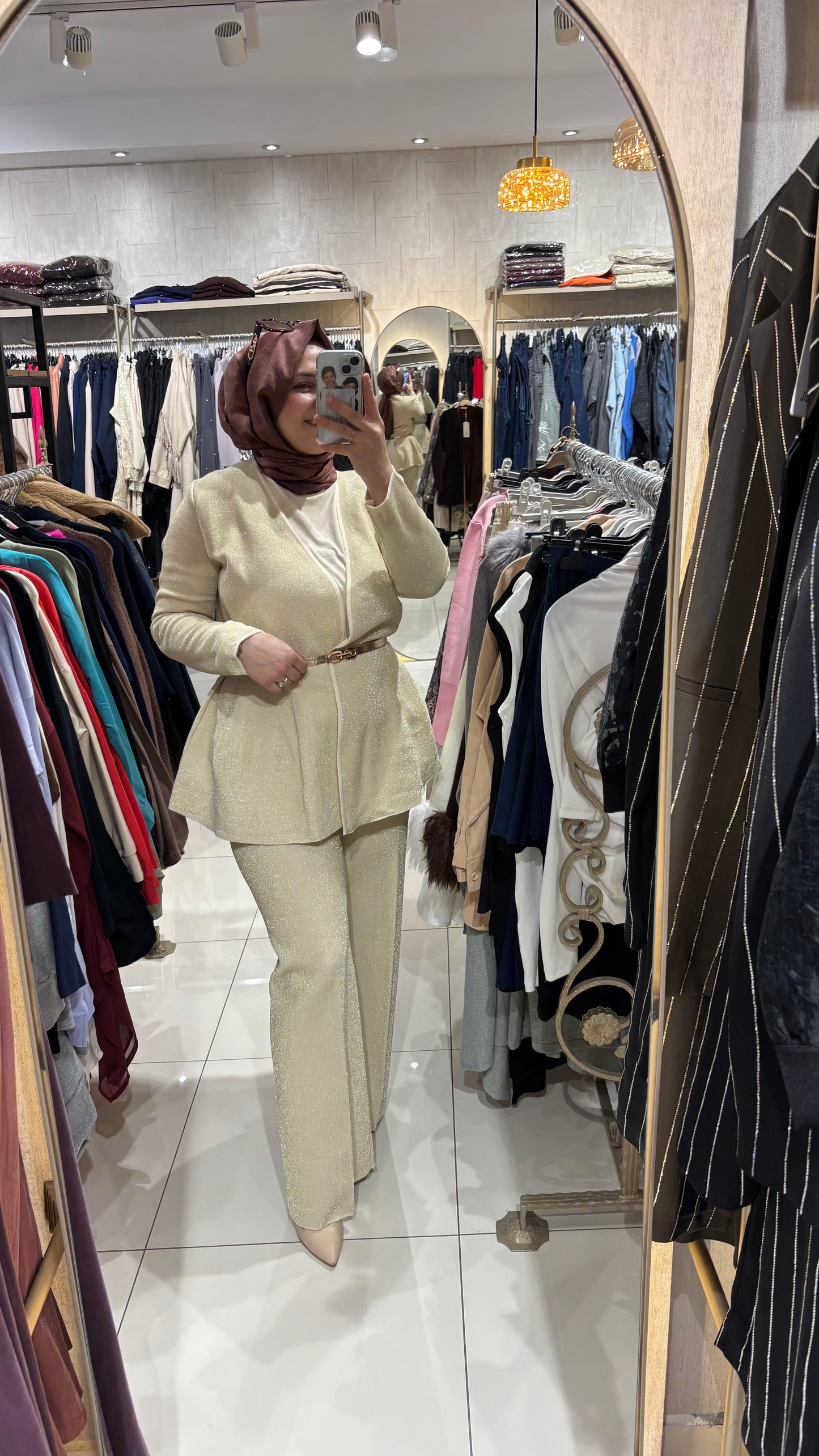 💫SİMLİ KREM TRİKO TAKIM💫