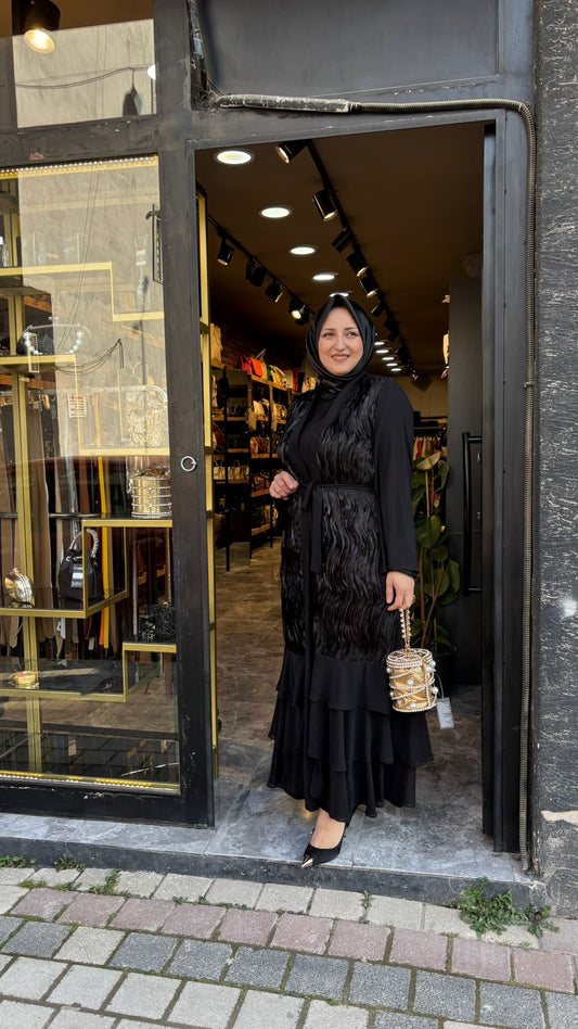 4816 Pileli Abaya Takım